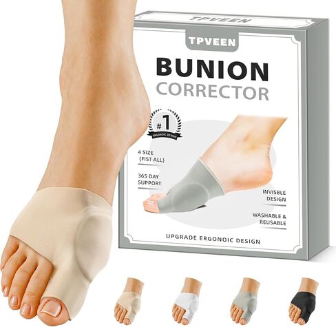 Bunion Corrector Relief Sleeve,Toe Socks for Hallux Valgus,Anti Slip Gel Cushion Pads,Big Toe Alignment Relief,Bunion pain for Men & Women. (MIDDLE:MEN 5-7/WOMEN 7.5-9, BLACK) in Kuwait