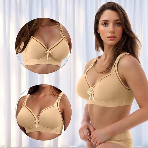 Womens Push Up Bras Full Coverage Supportive Adjustable Wire Free Breathable Plus Size No Underwire Everyday Bra in Saudi Arabia
