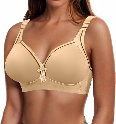 Womens Push Up Bras Full Coverage Supportive Adjustable Wire Free Breathable Plus Size No Underwire Everyday Bra in Saudi Arabia