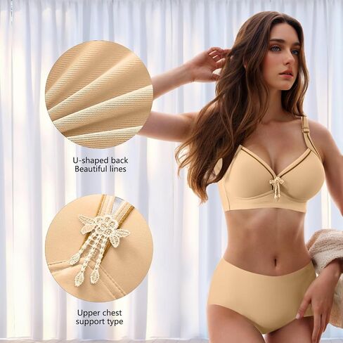 Womens Push Up Bras Full Coverage Supportive Adjustable Wire Free Breathable Plus Size No Underwire Everyday Bra in Saudi Arabia