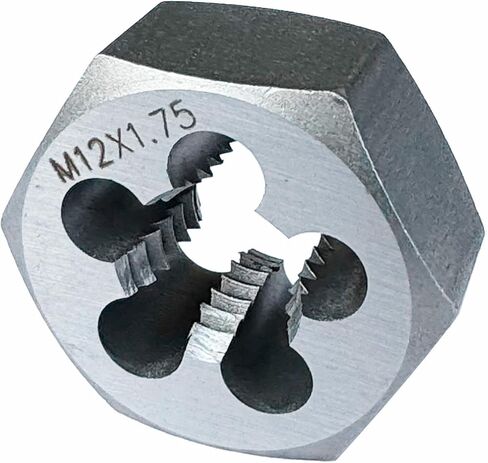 Metric M12 x1.75 Right Hand Hex Die for Fixed Die Screw Cutting & Tapping Repair Tool, Gcr15 Alloy Steel in Saudi Arabia