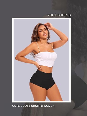 Cut Out Yoga Shorts Booty Butt Lifting Scrunch Shorts High Waisted Workout Gym Active Hot Pants in Kuwait