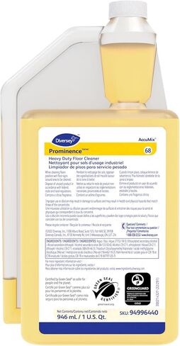 Diversey 94996440 Prominence Heavy Duty Floor Cleaner, Commercial Strength No Rinse Formula with Citrus Scent, AccuMix Liquid Concentrate, 32-Ounce (Pack of 6) in Saudi Arabia