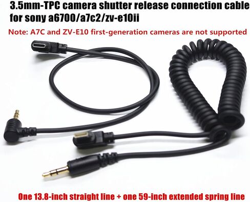 (3.5mm-USB c) for Sony a7v/a7m5/a7r6 Shutter Release Connection Cable Camera a6700 a7c r/a7cII/ZV-E1/ZV-E10 II 13.8in Flash Starter Remote Control Accessory Wire(3.5mm-Type c Cable 2pcs) in Saudi Arabia