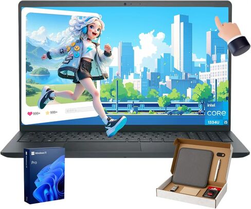 Dell Inspiron 15 Touchscreen Captop-Windows 11 Pro & Offfice Lifetime ، Intel 10-Core I5-1334U (حتى 4.6 جيجا هرتز) ، 15.6 " in Kuwait