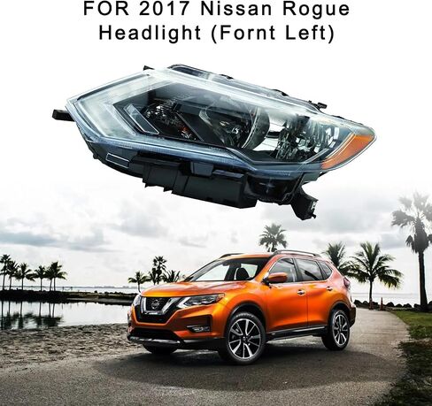 Pensun المصابيح الأمامية Assembly Fit for 2017 2018 2019 2020 Nissan Rogue Melectlamp w/LED Drl Halogen Head Light (Side Passenger & Driver) in Saudi Arabia