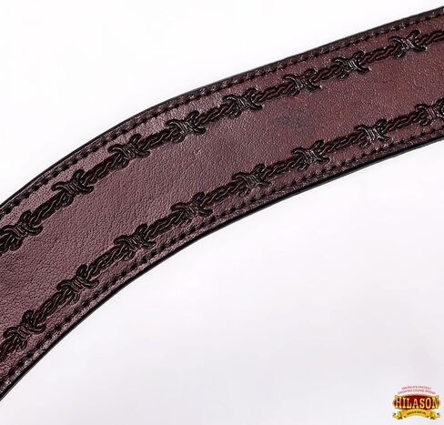 HILASON Western Horse Headstall Breast Collar Set Genuine American Leather Barb Wire Dark Brown | for Horses in Saudi Arabia