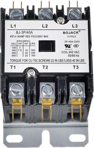 BOJACK 3 POLES FLA 40 AMP COIL 240 VAC مكيف مكثف مكثف مكثف محدد AC محدد الغرض الموصل 240V in Saudi Arabia