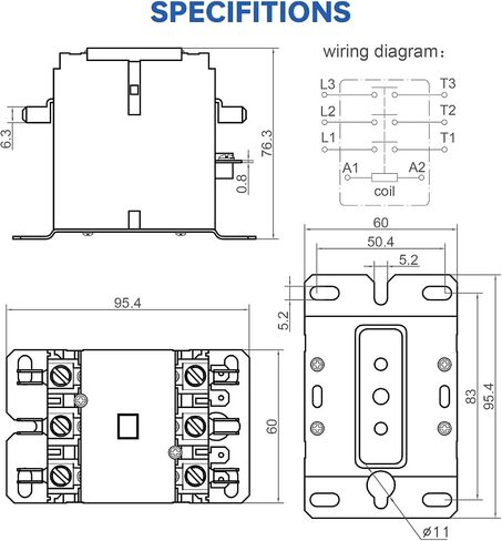 BOJACK 3 POLES FLA 40 AMP COIL 240 VAC مكيف مكثف مكثف مكثف محدد AC محدد الغرض الموصل 240V in Saudi Arabia