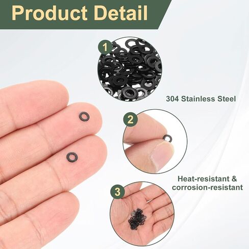 Uxcell 2 PCS M33 غسالات مسطحة أسود ، قطر خارجي 60 مم ، 304 غسالة معدنية من الفولاذ المقاوم للصدأ للبراغي البراغي in Saudi Arabia