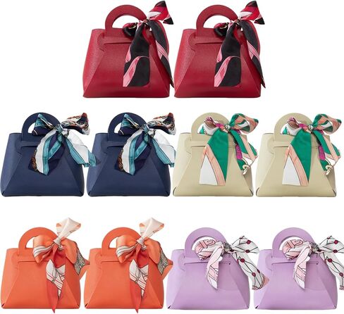 Hosdzou 10 Pack Leather Leather Wedding Candy Gift With Handle Barty Party Tavor Boxes لحفلات الزفاف ، والاستحمام للأطفال ، وعيد ميلاد ، وحفلات الزفاف ، وعيد الميلاد ، عيد الهالوين （A） in Kuwait