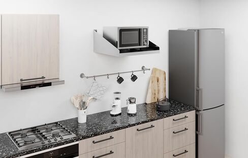 AmGood Stainless Steel Microwave Shelf | NSF Certified | Appliance Shelf | Heavy Duty | Commercial Grade | Wall Mount | Silver (24" Length x 24" Width) in Saudi Arabia