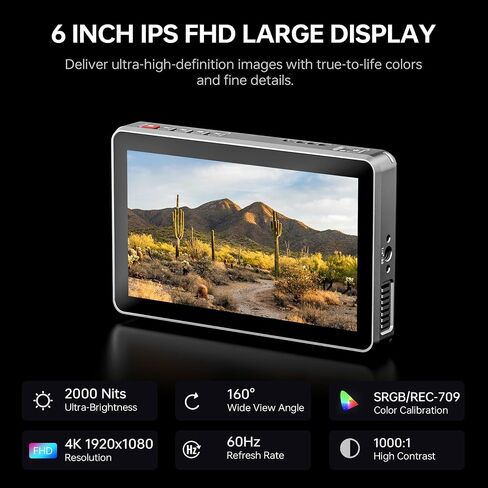 Viltrox DC-L1 7 "شاشة حقل الكاميرا شاشة اللمس شاشة DSLR Kamera مع زاوية عرض واسعة 170 درجة ، 600 شباط ، HD 1280X800 IPS 4K HDMI حلقة/خارج مع توصيل الموجي في التركيز على التركيز ، البطارية ، غطاء الشمس in Kuwait