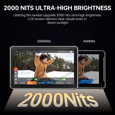 Viltrox DC-L1 7 "شاشة حقل الكاميرا شاشة اللمس شاشة DSLR Kamera مع زاوية عرض واسعة 170 درجة ، 600 شباط ، HD 1280X800 IPS 4K HDMI حلقة/خارج مع توصيل الموجي في التركيز على التركيز ، البطارية ، غطاء الشمس in Kuwait