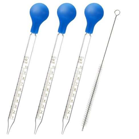 3 PCS 10ML الزجاج المتدرج قطرة أنابيب مختبر قطرة الزجاج السائل مع فرشاة تنظيف 1 PCS و 2 CAPBER CAPS CAPS مختبر ماصتين لزيت الأساسي السائل in Saudi Arabia
