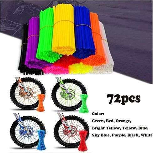 RUIXINGDIANZISHANGWU دراجة نارية 72PCS حافة العجلات تحدث مجموعة الغلاف الغطاء الجلد متوافق مع موتوكروس الأوساخ حفرة الدراجة ENDURO (Rose Red) in Kuwait