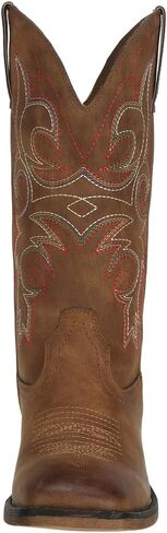 J's.o.l.e Womens Square Toe Cowgirl Cowboy Boots Mid Calf with Chunky Heel Retro Embroidery Western Boots in Saudi Arabia
