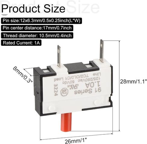 DMiotech 2A Thermal Circuit Breaker Switch 125/250V AC 50V DC Push Button Manual Reset Overload Protector for Upright Vacuum Cleaner Juicer Meat Coffee Grinder in Saudi Arabia