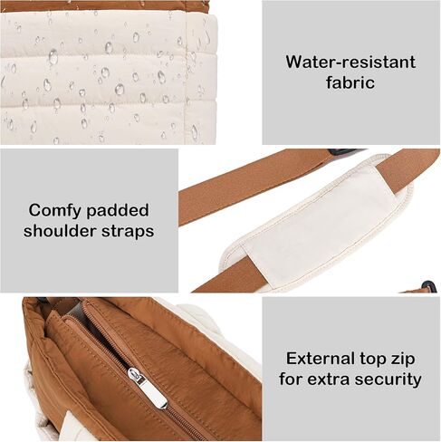 AOCINA Puffy Tote Bag for Women Quilted Work Bag Nurse Bags Women's Handbags for Travel in Kuwait