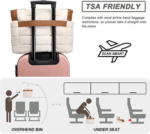 AOCINA Puffy Tote Bag for Women Quilted Work Bag Nurse Bags Women's Handbags for Travel in Kuwait