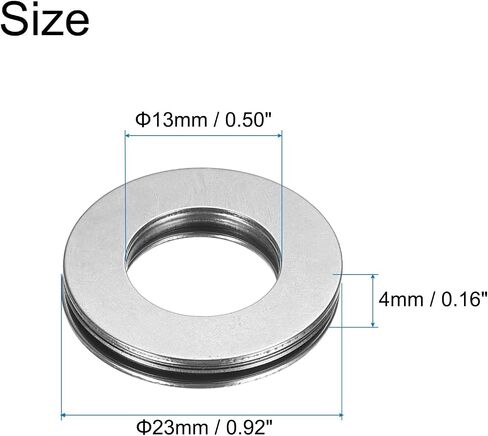 uxcell TC815+2TRA Needle Roller Thrust Bearings with Bearing Washers, 13mm Bore Diameter, 23mm OD, 4mm Total Thickness for Lawn Mower Truck Power Steering in Saudi Arabia