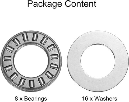 uxcell TC815+2TRA Needle Roller Thrust Bearings with Bearing Washers, 13mm Bore Diameter, 23mm OD, 4mm Total Thickness for Lawn Mower Truck Power Steering in Saudi Arabia
