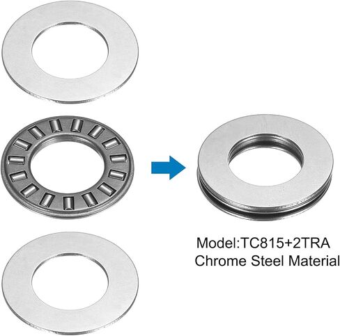 uxcell TC815+2TRA Needle Roller Thrust Bearings with Bearing Washers, 13mm Bore Diameter, 23mm OD, 4mm Total Thickness for Lawn Mower Truck Power Steering in Saudi Arabia