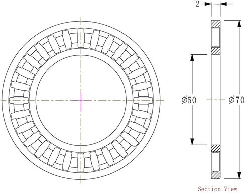 2 Sets AXK5070Thrust Needle Roller Bearings with 4 Washers，Thrust Bearing ID50mm OD70mm，2mm Width；Industrial Bearing for Automotive Robot Industrial Equipment Etc in Kuwait