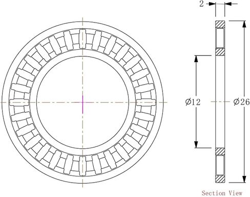 2 Sets AXK5070Thrust Needle Roller Bearings with 4 Washers，Thrust Bearing ID50mm OD70mm，2mm Width；Industrial Bearing for Automotive Robot Industrial Equipment Etc in Kuwait