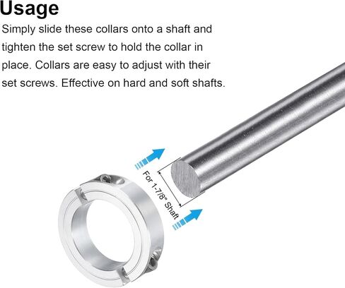 uxcell 4pcs مقسمة مزدوجة قفل عمود العمود من 1-7/8 "عمود ، طوق لقطتين 2-7/8" OD ، 11/16 "، سميكة من ألومنيوم مجموعة من طوق تقسيم المسمار Clamp in Saudi Arabia
