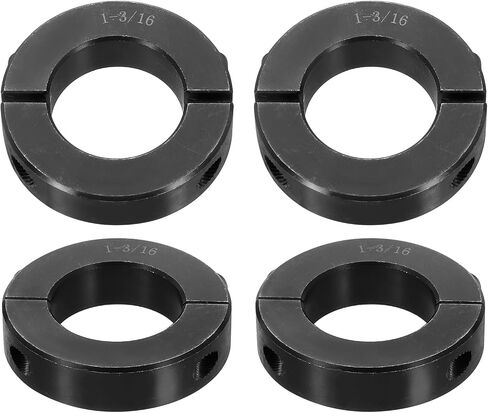 uxcell 4pcs Double Split Shaft Collar for 1-3/16" Shaft, Two-Piece Clamping Collar, 2-1/16" OD, 1/2" Width, Black Oxide Steel Lock Collar Clamp, Set Screw Style in Saudi Arabia