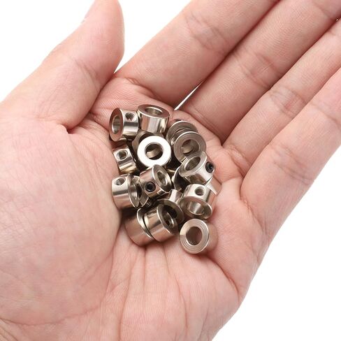 uxcell 20pcs Set Screw Collars 5.05mm Bore Shaft Collars, 10mm OD, 5mm Width, Drill Stop Collar, Carbon Steel Drill Bits Depth Collars in Saudi Arabia