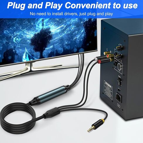 XMSJSIY SPDIF الألياف الضوئية إلى RCA 3.5 ملم محول كابل الصوت AUX AUX DIGITAL in Saudi Arabia