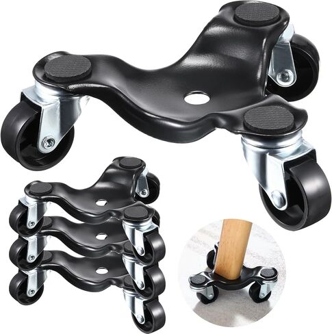 Tallew 4pcs Furniture Moving Dolly 3 Wheel Steel Tri Dolly Heavy Duty Movers Mobile Rollers Triangle Swivel Caster Easy Moving Tool for Home Furniture 200 Lbs Load Capacity(4pcs) in Saudi Arabia