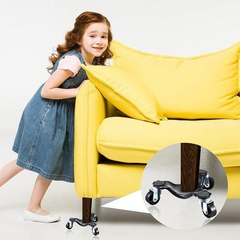 Tallew 4pcs الأثاث المتحرك Dolly 3 Wheel Tri Tri Dolly Mobile Mobile Bollers Triangle Dovivel Tool Easy Moving Tool for Home Furniture 200 LBS (4 pcs) in Kuwait