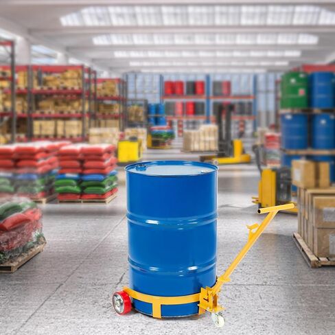 VEVOR 55 Gallon Drum Dolly, 1,200 Pounds Capacity Oil Drum Cart with 3 Smooth-Rolling Wheels and Labor-Saving Handle, Heavy Duty Q235 Steel Barrel Drum Dollies for Garages Warehouse Workshop in Saudi Arabia