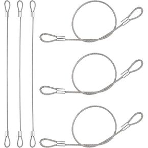 6PCS Stainless Steel Cable with Loops, Rope Lanyard Lock Security Chains Stage Light Safety Cables Wire Ropes with Lock for Outdoor Gates Stage Lighting Luggage in Kuwait