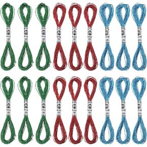 PATIKIL 18 Skeins Embroidery Floss, Metallic Embroidery Thread Nylon Threads Bracelets String for Cross-Stitch Hand Embroidery, Blue/Pink/Purple in Saudi Arabia