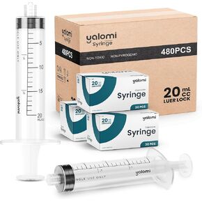 20mL Luer Lock Syringe (No Needle) | Individually Wrapped - Single Use | Professional, Industrial & Personal Use - 30 Pcs | Yalomi in Kuwait