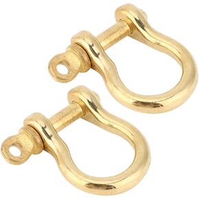 Estink Anchor Shackle, 2 Set Screw Pin Anchor Shackle Pure Brass U Type Fob Key Ring Hook Golden Connection Buckle Marine Hardware Rigging for Traction Steel Wire, 10mm in Kuwait
