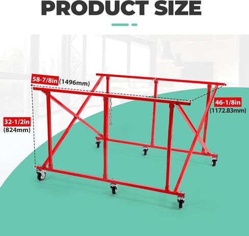 KUAFU Folding Truck Bed Cart Dolly Universal Pick Up Large Auto Parts Transporter w/6 Wheels Durable Steel 800lbs Weight Capacity in Saudi Arabia