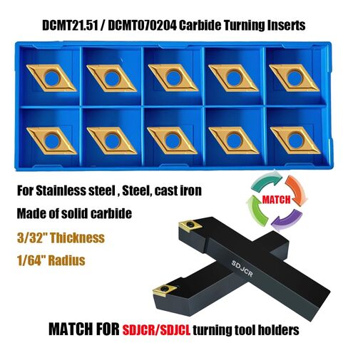 10pcs CCMT060204/CCMT21.51+10PCS DCMT070204/DCMT21.51 إدراج carbide ، طلاء tisin ، إدراج بديل لمخرطة CNC ، CCMT in Saudi Arabia