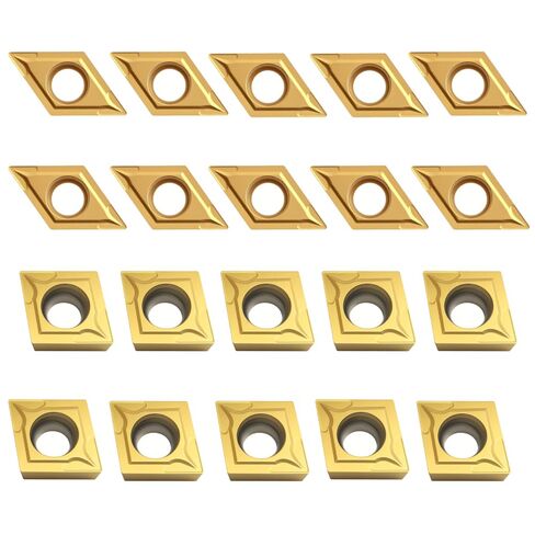 10pcs CCMT060204/CCMT21.51+10PCS DCMT070204/DCMT21.51 إدراج carbide ، طلاء tisin ، إدراج بديل لمخرطة CNC ، CCMT in Saudi Arabia