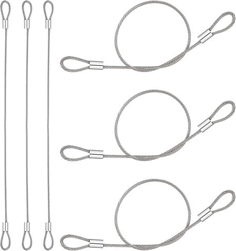 6pcs كابل من الفولاذ المقاوم للصدأ مع حلقات ، حبل حبل القفل سلاسل الأمان مرحلة الخفيفة كابلات سلك الحبال مع قفل لأمتعة الإضاءة مرحلة البوابات في الهواء الطلق in Kuwait