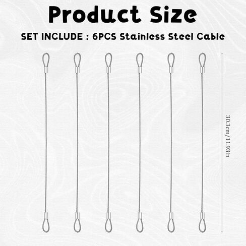 6pcs كابل من الفولاذ المقاوم للصدأ مع حلقات ، حبل حبل القفل سلاسل الأمان مرحلة الخفيفة كابلات سلك الحبال مع قفل لأمتعة الإضاءة مرحلة البوابات في الهواء الطلق in Kuwait