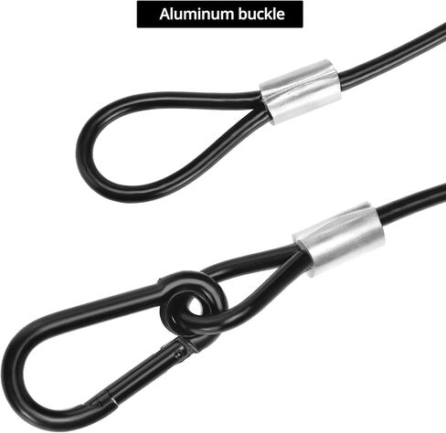 Qwork Heafty -Duty Duty Stafless Steel Cabled مع مشبك سبيكة الألومنيوم و Carabiner - طوله 25 "، 20 قطعة ، سعة تحميل 110 رطل in Kuwait