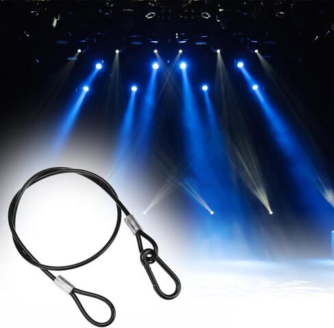 Qwork Heafty -Duty Duty Stafless Steel Cabled مع مشبك سبيكة الألومنيوم و Carabiner - طوله 25 "، 20 قطعة ، سعة تحميل 110 رطل in Kuwait