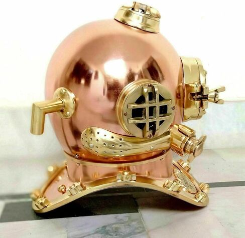 Deeo See Vintage U.S Navy Mark V Copper Brass Diving Divers Helmet Antique SEA Nautical in Kuwait