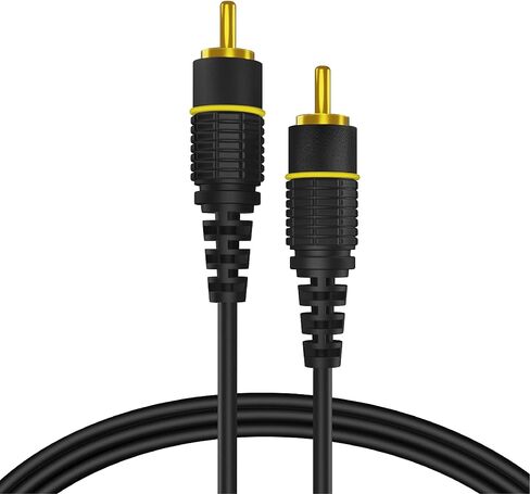 TNP Subwoofer S/PDIF Audio Digital Coaxial RCA Composite Video Cable (6 Feet) - Gold Plated Dual Shielded RCA to RCA Male Connectors - Black in Saudi Arabia