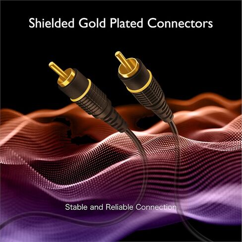 TNP Subwoofer S/PDIF Audio Digital Coaxial RCA Composite Video Cable (6 Feet) - Gold Plated Dual Shielded RCA to RCA Male Connectors - Black in Saudi Arabia